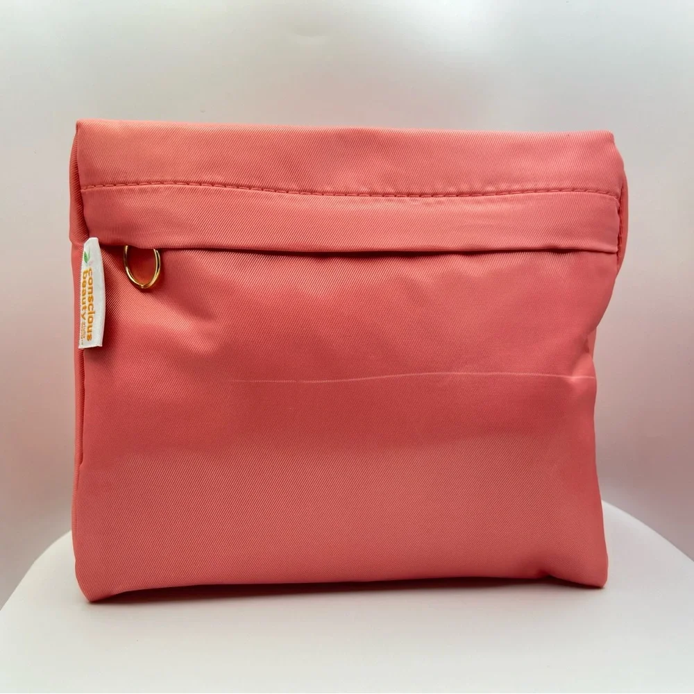 $4 🌸 Ulta Beauty ~ Salmon Colored Zipper Cosmetics Case ~ Makeup Bag ~ NEW